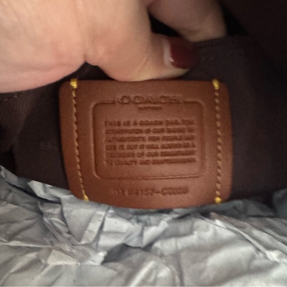 COACH #C0669 Black Leather & Gray Jacquard Satchel Elise w/ Logo - Picture 2 of 5